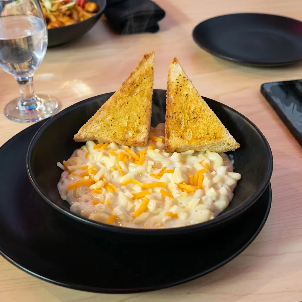 Kids Mac & Cheese, creamy cheesy pasta at Spark Chef Dining & Takeout, Sherwood Park