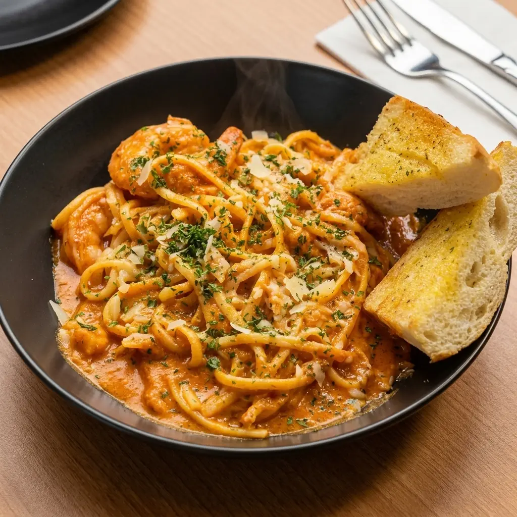 Sea Food Linguini tossed with fresh seafood in a light sauce at Spark Chef Dining & Takeout, Sherwood Park